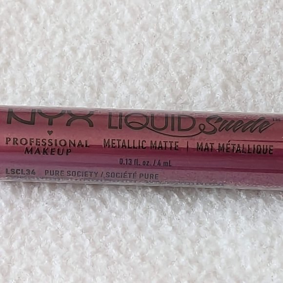 Pure Society (Deep Violet With Blue Pearl) Liquid Suede Metallic Matte Lipstick - Picture 8 of 14